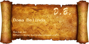 Doma Belinda névjegykártya